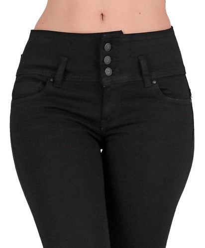 Jeans Básico Mujer Furor Negro 62104178 Barranquilla Stretch