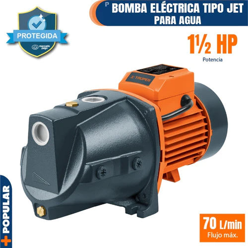 Bomba Eléctrica Para Agua Tipo Jet 1-1/2 Hp, Truper  12409