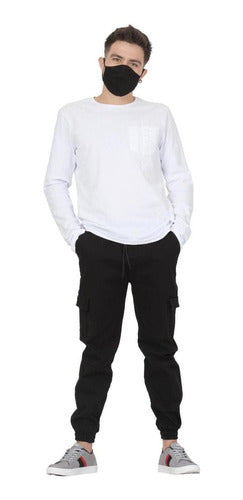 Pantalón Moda Hombre Stfashion Negro 52503601 Gabardina