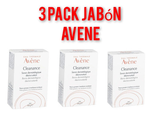 Jabon En Barra Avene Cleanance Para Piel Grasa 100gr 3 Pack