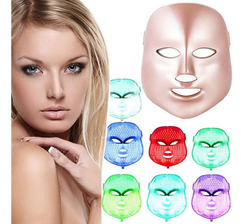 Máscara Led Facial Rejuvenecimiento 7 Colores Fototerapia
