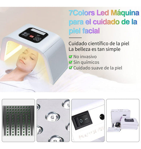 Led Face Skin Care Light 7 Color Adjustable Mask Spa Tool