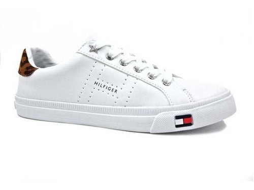 Tenis Casual Para Mujer Tommy Hilfiger Lustery-a Blanco/cafe