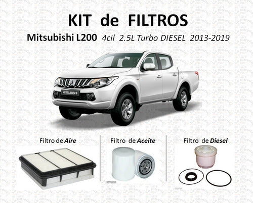 Mitsubishi L200 Diesel 2013 En Adelante - Kit De Filtros