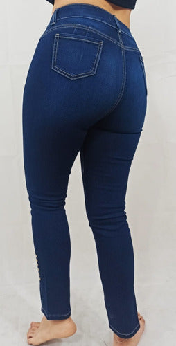 190-65 Pantalón De Mezclilla Dama Jeans Skinny De Tiro Medio