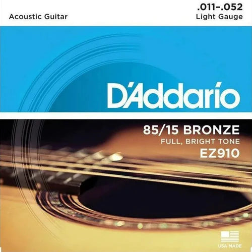 2 Juegos Cuerdas Guitarra Acústica, Bronce Daddario  Ez-910