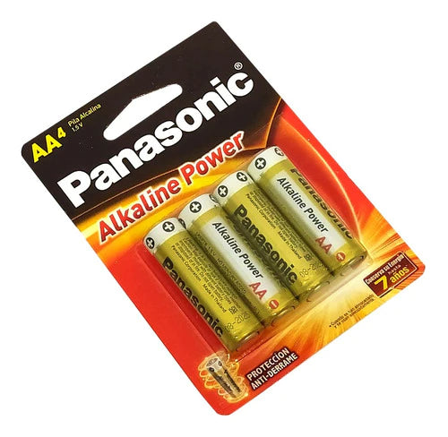 Baterias Pilas Aa Panasonic Alcalina + Duracion Caja De 48
