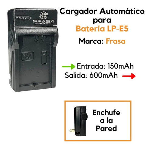 Cargador Para Bateria Lp-e5 Canon 450d, 500d, 1000d, Rebel