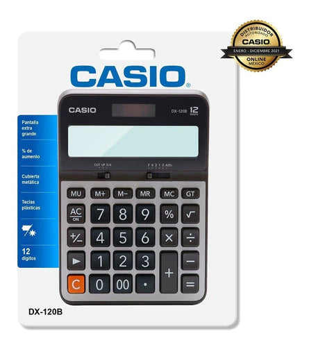 Calculadora De Escritorio Casio Dx-120b Gris
