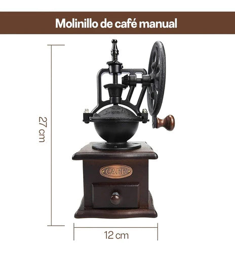 Molinillo De Café Manual Portátil De Madera Giratorio