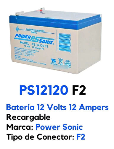 Ps-12120 12 Voltios 12 Ampers Power Sonic Recargable