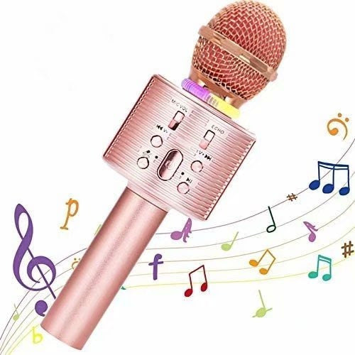 Micrófono Karaoke Bluetooth Inalámbrica Con Altavoz (rosa)