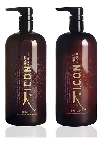 Icon India Kit Shampoo Y Acondicionador Restaurador De Litro