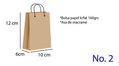 Bolsa De Papel No 2) 10+6x12 100 Piezas