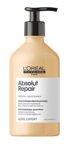 Loreal Shampoo Absolut Repair Protein + Gold Quinoa 500 Ml