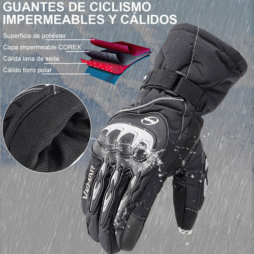 Guantes Moto Motociclista Impermeables Protecciones Táctil