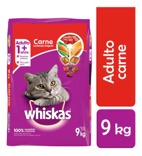 Whiskas Alimento Para Gatos, Sabor: Carne 9kg