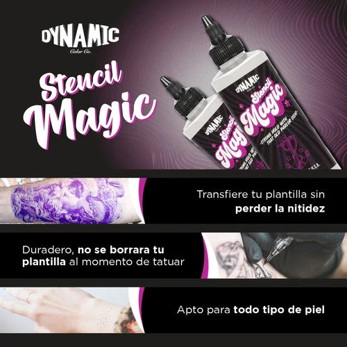Stencil Magic Transfer Para Tatuaje Profesional Dynamic 8oz