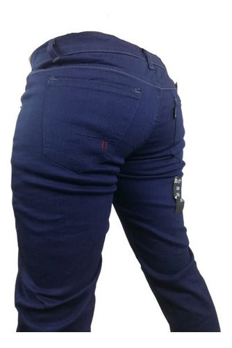 Pantalón Skinny Entubado Mezclilla Azul  Obscuro Strech