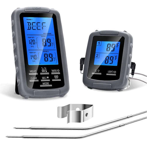 Termometro Digital Inalambrico Carne Asada Bbq 2 Sondas