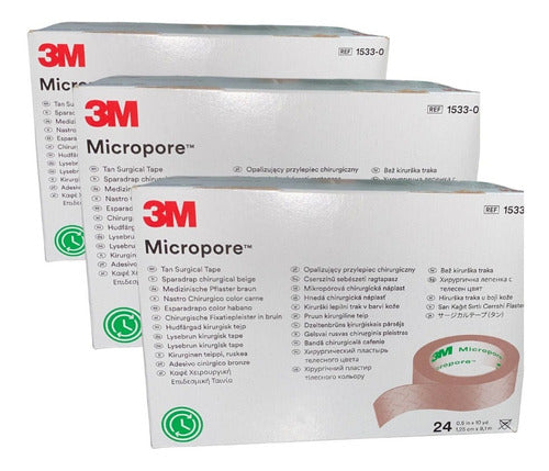Cinta Micropore Piel 3m 1/2p - 1.25cm C/72 R 1533-0 3 Cajas