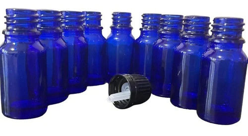 25 Botellas Gotero Vidrio Cobalto 10ml