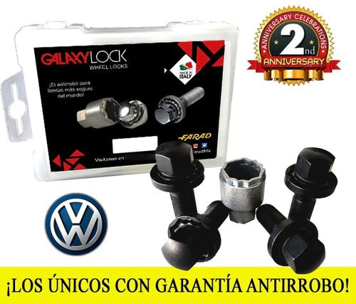Birlos De Seguridad Para Volkswagen - Edición Especial Galaxylock Negros , Para Todos Los Modelos!