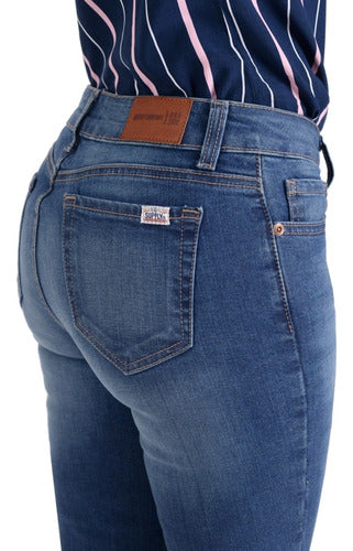 Jeans Slim Mujer Fit Cintura Media Recto Ajustado Supply