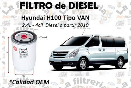 Filtro Diesel Para Dodge Hyundai H100 Tipo Van