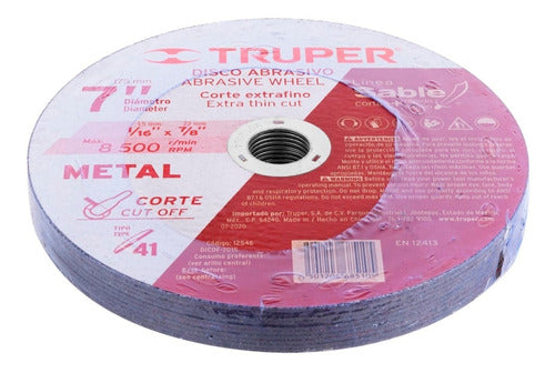 10pz Disco Corte Fino Metal 7'' 1.5 Mm 41 Sable Truper 12546