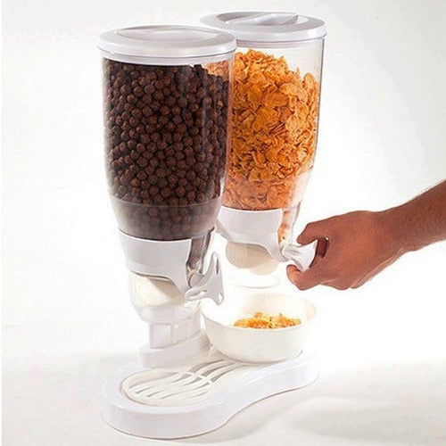 Dispensador De Cereal Granos Con Dos Depósitos De 2 Kg C/u