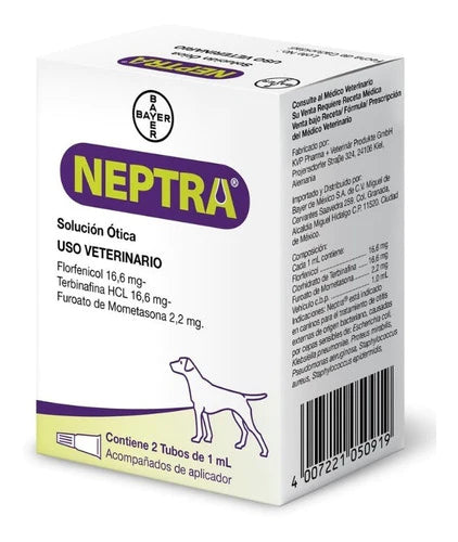 Neptra Solución Ótica Perros 2 Pipetas 1 Ml Bayer