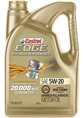 Aceite Castrol Edge 5w20 Extended Sintetico Garrafa 4.73lt