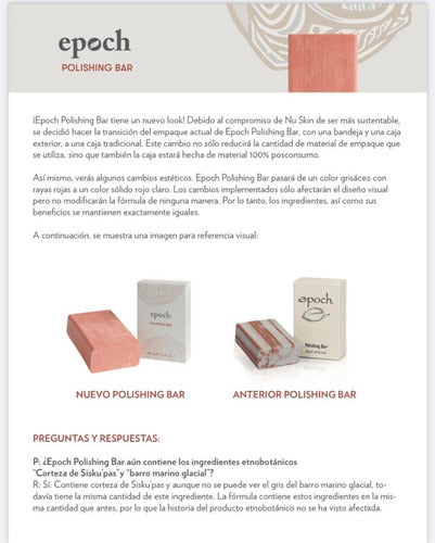 Barra Exfoliante  Epoch 100% Original Nu Skin