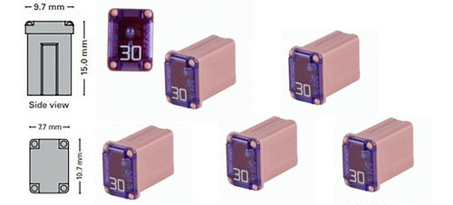 Fusible Fmm Tipo Micro Muela 30 Amp (rosa)  (5 Piezas)