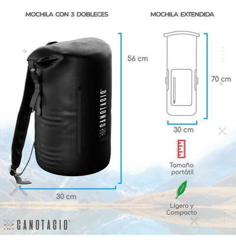 Bolsa Seca Mochila Impermeable 30 Litros Canotagio Dry Bag