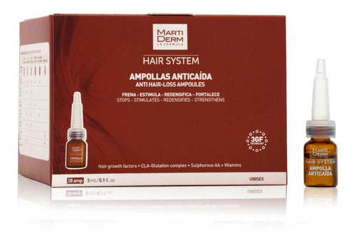 Martiderm Hair System Ampolletas Anticaída - 28 Unidades