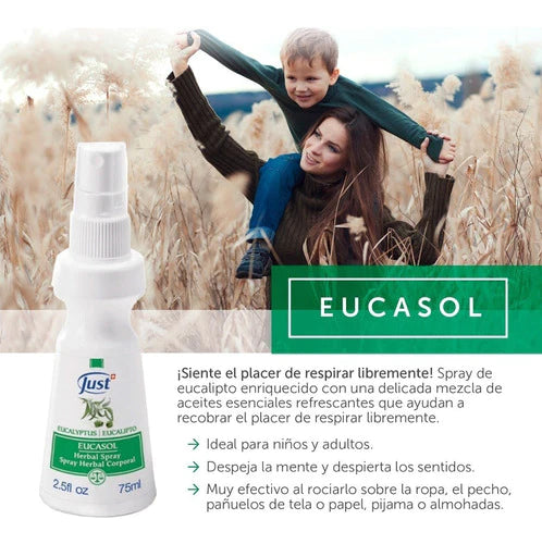 3 Eucasol Swiss Just De 75ml Spray De Eucalipto Envío Gratis