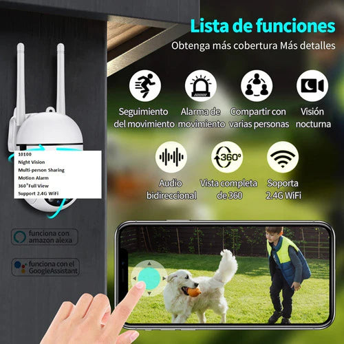 1080p 2mp Wifi Mini Ptz Cámara De Seguridad Para El Hogar