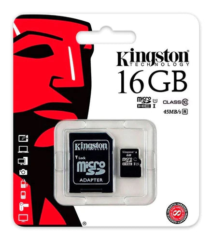 Memoria Micro Sd Hc 16gb Kingston Clase 10 Full Hd S9 Note