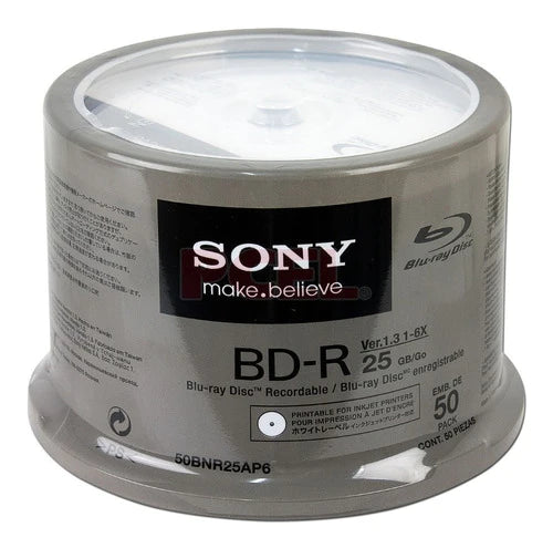 50 Dvd Bd-r Blu Ray Imprimible Sony 25 Gb 6x Facturado Full