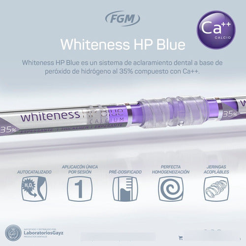 Whiteness Hp Blue Mini Kit Blanqueamiento Dental 35% Fgm Ca+