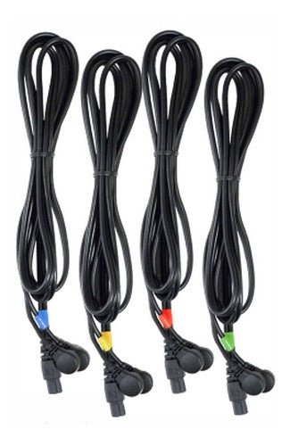 Compex Juego De 4 Cables Compex Negros 6 Pins-snap