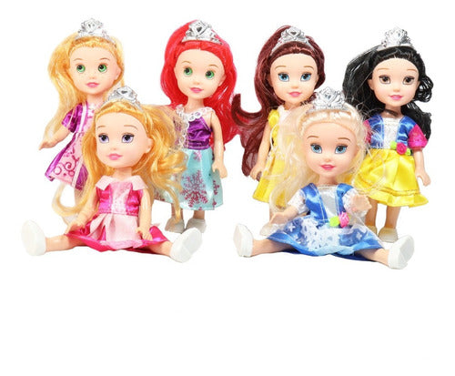 Set De 6 Muñecas Princesas Disney  Varios Personajes Tt1109