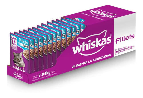 Whiskas, Alimento Gatos, Filetes De Atún, 24ud 85g C/u