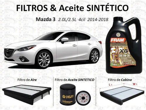 Mazda 3 2014-2018 Kit Completo De Filtros & Aceite Sintético