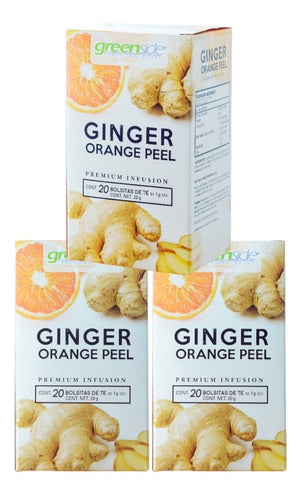 (3 Pzas) Te Ginger Orange Peel (20 Bolsitas) Greenside