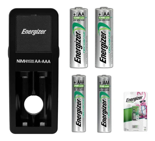 Cargador Energizer +2 Pilas Aa +2 Aaa Baterias Recargables