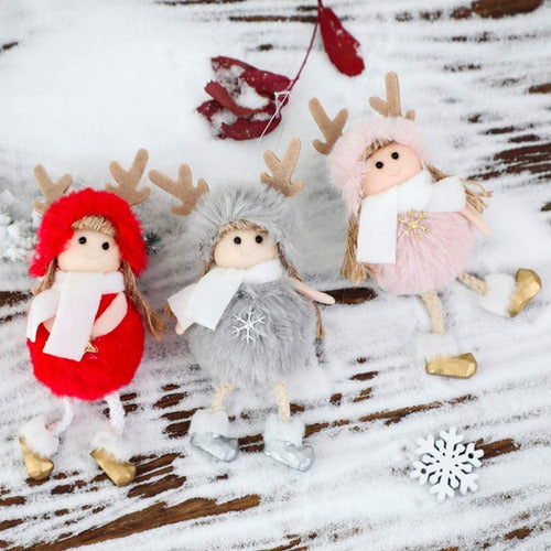 4 Pcs Adornos Decoración Colgante De Navidad Angel Dolls