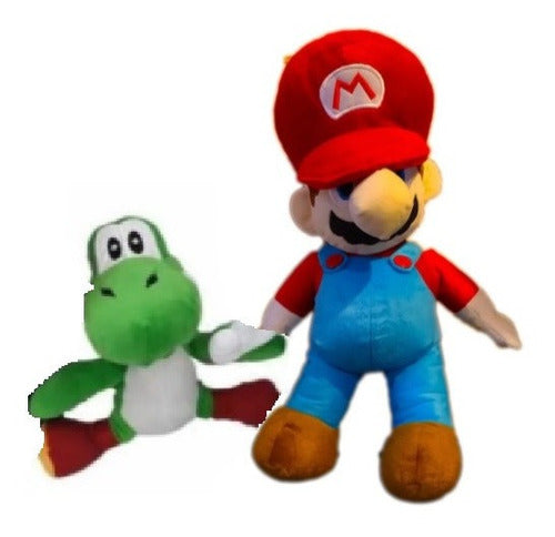 Peluches De Super Mario Bros Junto Con Yoshi En Pareja 40cm